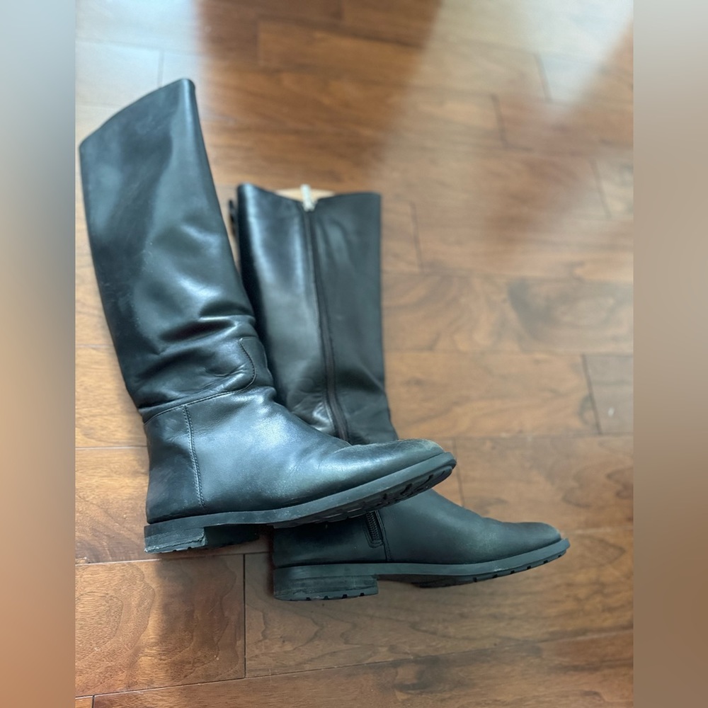 Banana Republic black leather tall riding boots